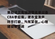 包含赛后法兰克福调整名单以备CBA季后赛，更衣室发声环节打磨，气氛紧张，心理建设被强调的词条-九游娱乐线上